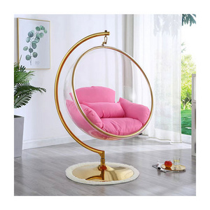 Hot sell high quality Clear ball chair acrylic swing hanging chair indoor egg chair with stand