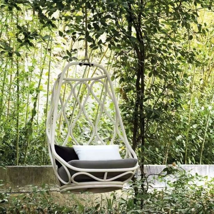 Outdoor swing hanging basket courtyard unique egg-shaped hanging hammock swing home lazy leisure garden set