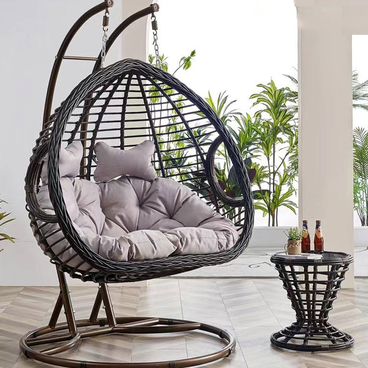 Patio outdoor round bird's nest hanging lounge chair two seater hanging chair swing for adult