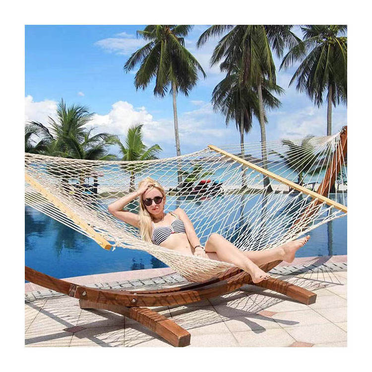 Modern outdoor beach net hammock Aluminum hanging garden pool hammock patio swing bed