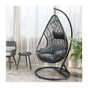 Garden wicker Hanging Chair Out Door Steel Tube Patio Swings Cover Rattan Swing Chair kids indoordoor swings Teardrop chair