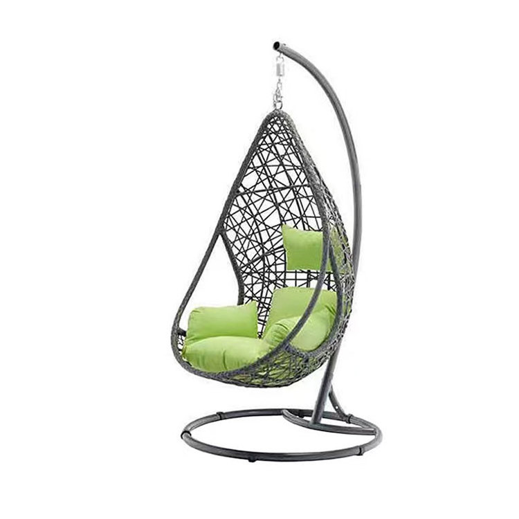 Garden wicker Hanging Chair Out Door Steel Tube Patio Swings Cover Rattan Swing Chair kids indoordoor swings Teardrop chair