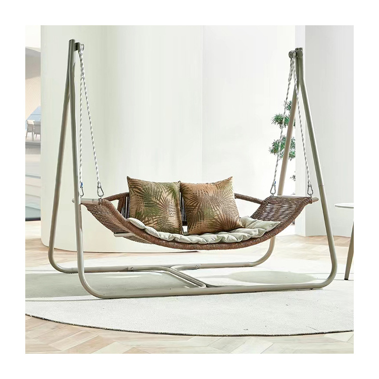 Garden furniture modern swing chair hammock chair deluxe with stand double rocker