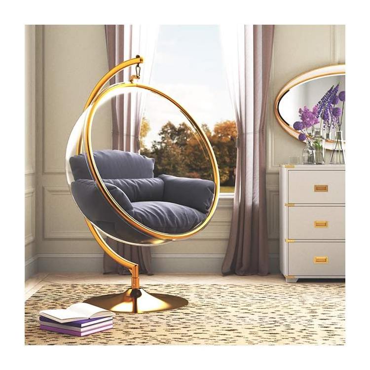 Modern popular bubble chair with stand a frame patio swing golden egg chair in living room