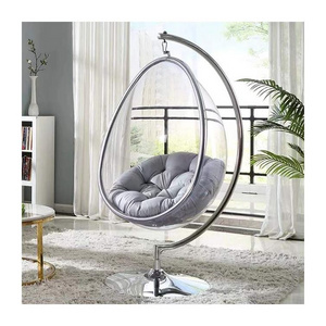 Indoor ball chair clear comfortable living room chairs egg hanging bubble chair with stand