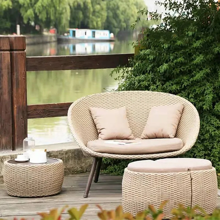 Leisure garden wicker chair outdoor rattan sofa chair storage garden chair patio furniture