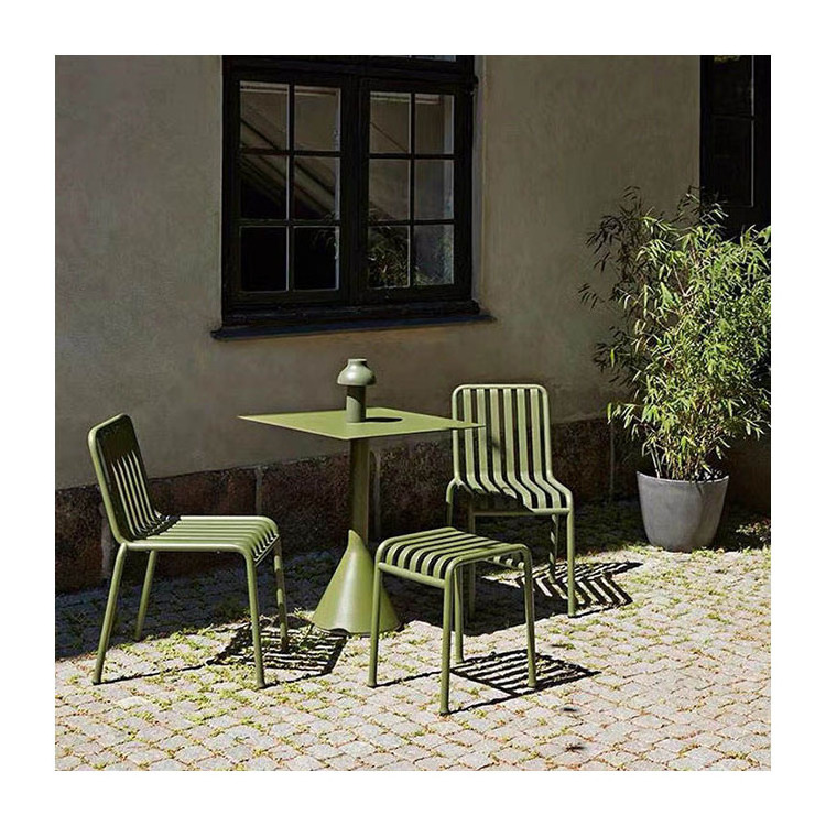 Aluminum Outdoor Garden Dining Chair and table Bistro Set for restaurants and coffee shop