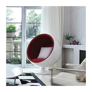 High quality fashion Swivel luxury lounge fiberglass ball Chair With Cushion living room egg Chair office Pod Chair with stand