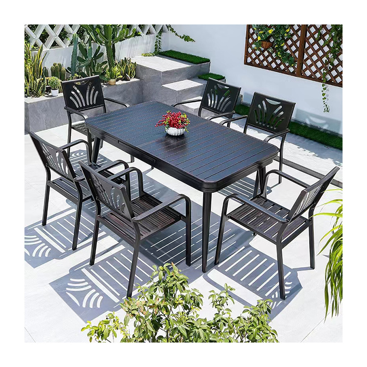 Factory direct sales of outdoor tables and chairs patio dining tables and garden stackable chairs balcony tables and chairs set