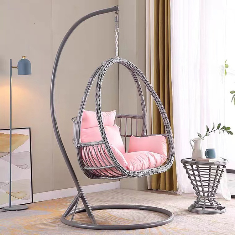 Garden rattan hanging basket indoor and outdoor patio egg chair balcony with bracket rocking chair