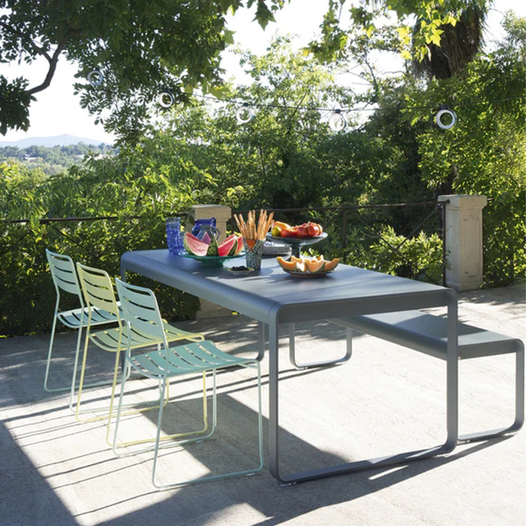 Modern garden furniture park benches outdoor leisure courtyards aluminum alloy dining tables canteens taverns table and chair se