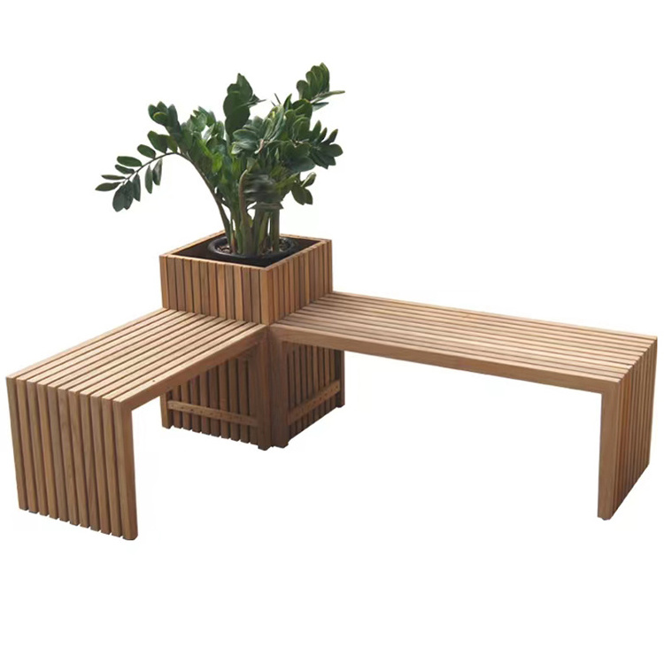 Design park chair indoor multi size solid wood leisure table and chairs outdoor wooden outdoor park bench