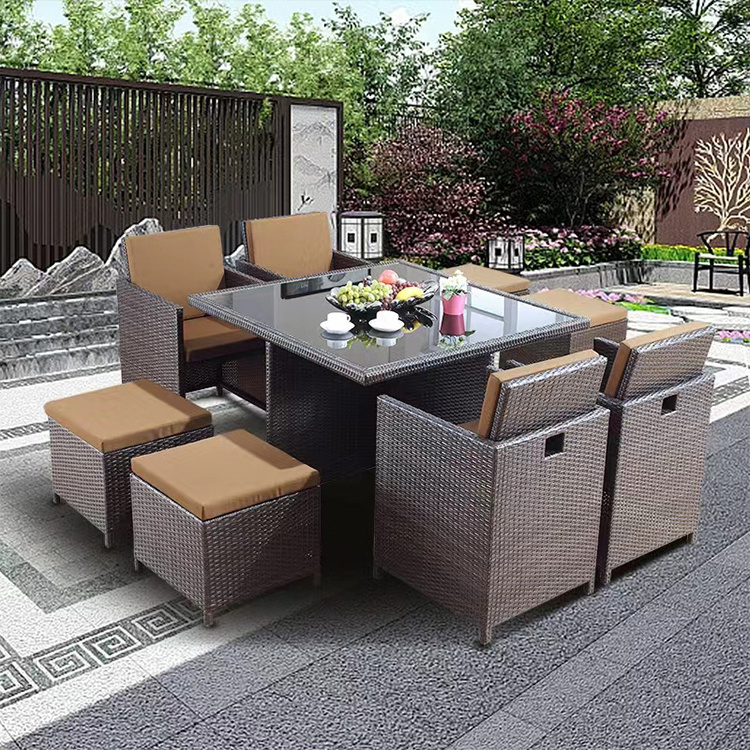 8 seater wicker garden furniture rattan dining table and chairs set outdoor rattan furniture patio furniture