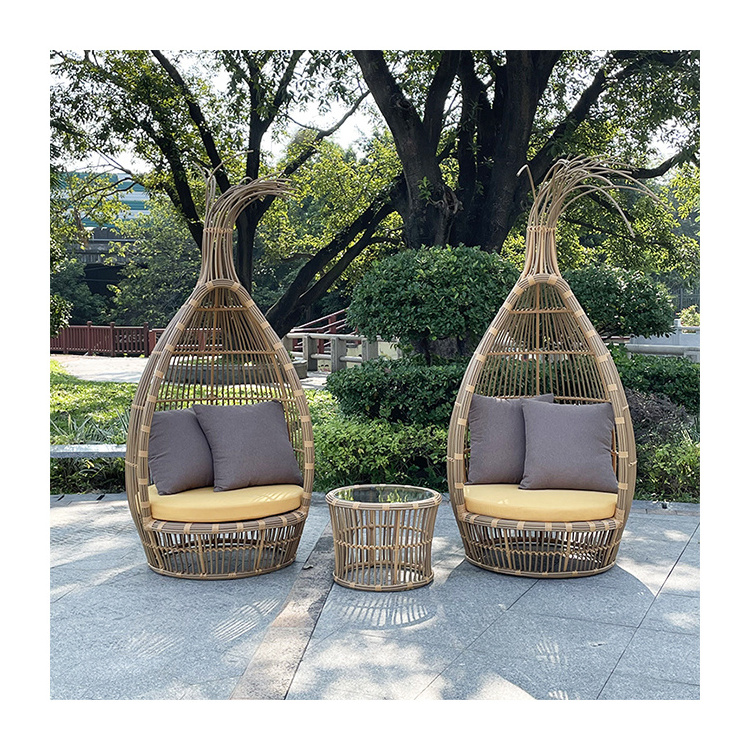 Daybed outdoor wicker combination patio furniture set in the garden swing sun lounger