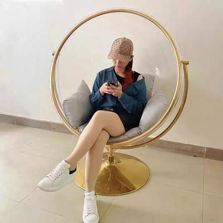 Modern popular patio furniture bubble chair gold egg hanging chair patio swings