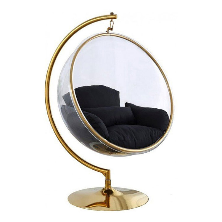 Modern popular bubble chair with stand a frame patio swing golden egg chair in living room