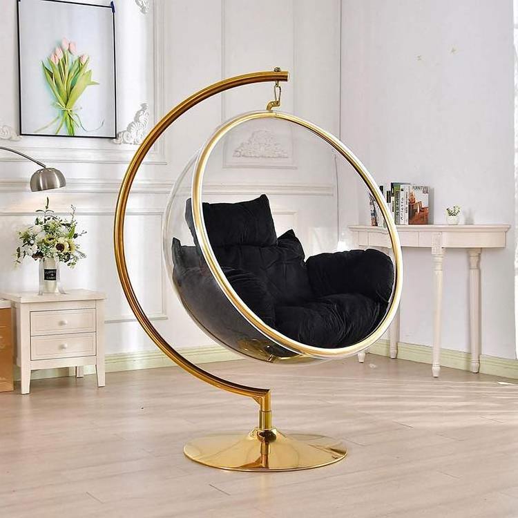 Modern popular bubble chair with stand a frame patio swing golden egg chair in living room