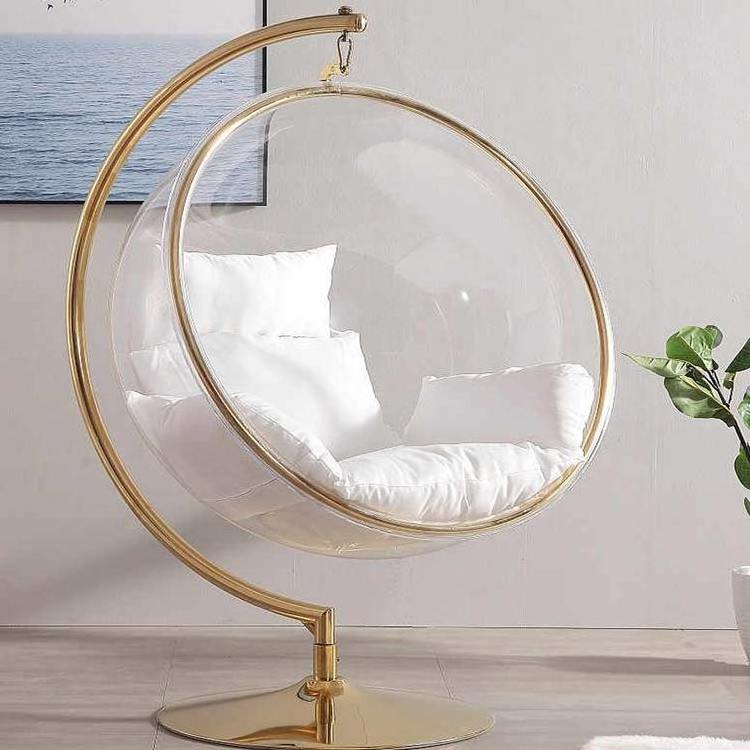 Modern popular bubble chair with stand a frame patio swing golden egg chair in living room