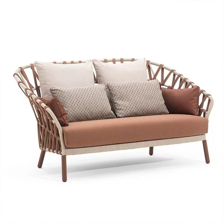 Modern casual furniture Terrace patio casual sofa combination patio rope sofa outdoor garden furniture