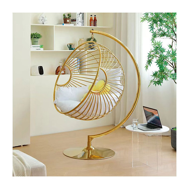 Golden  Bird's nest hanging chair  livingroom ball chair Factory Direct Sell Hanging Egg garden Chair