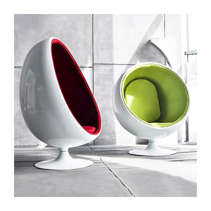 Modern fibreglass round chair living room furniture indoor upholstered egg chair