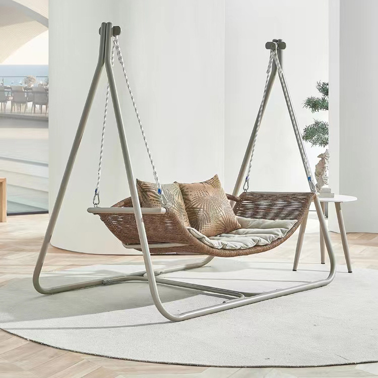 Garden furniture modern swing chair hammock chair deluxe with stand double rocker