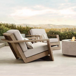 Outdoor teak furniture high quality garden sofa chair villa leisure wooden armchair