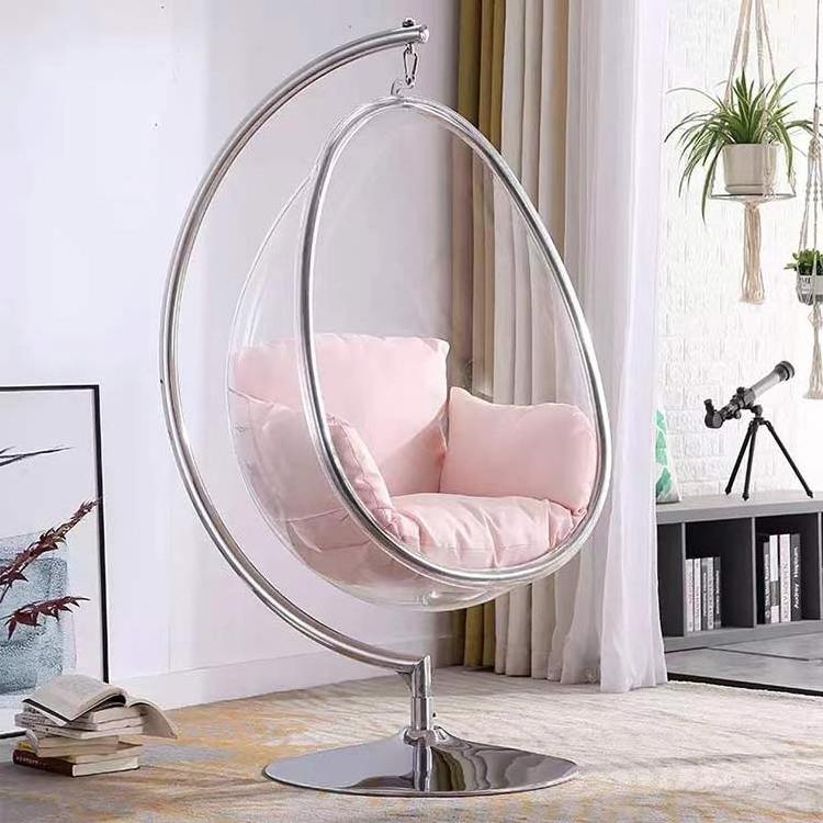 Indoor ball chair clear comfortable living room chairs egg hanging bubble chair with stand