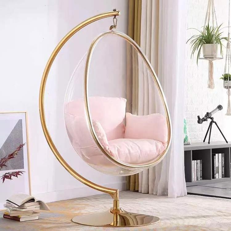 Indoor ball chair clear comfortable living room chairs egg hanging bubble chair with stand