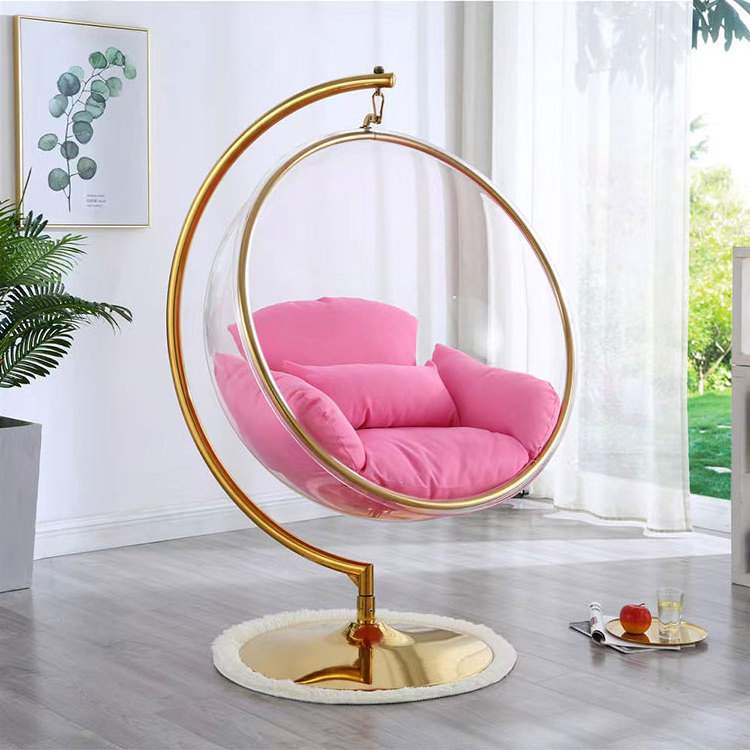 Popular high quality swing chair golden patio swings with stand indoor hanging egg chairs