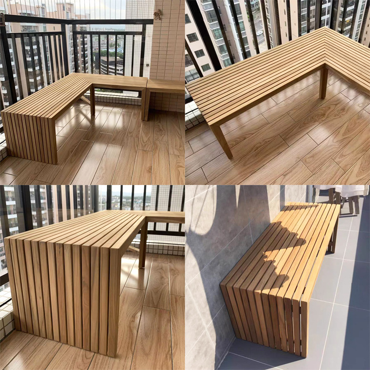 Design park chair indoor multi size solid wood leisure table and chairs outdoor wooden outdoor park bench