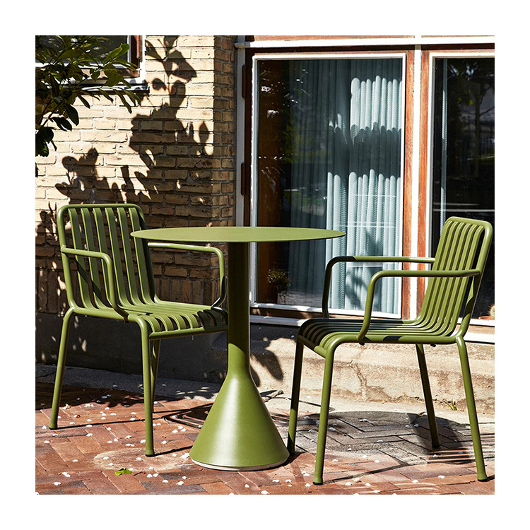 Leisure garden chairs patio outdoor metal table and chairs set restaurant cafe bistro metal chairs