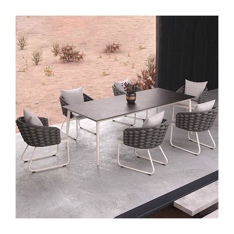 Outdoor garden Rattan chairs Casual patio dining table chairs Cafe restaurant furniture