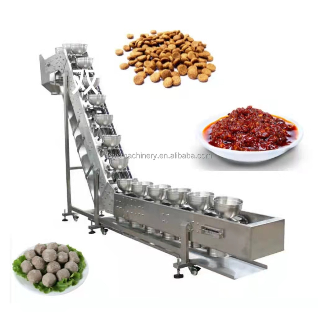 Best Price stainless steel meat ball climbing bowl conveyor semi-auto packing inclined belt conveyor