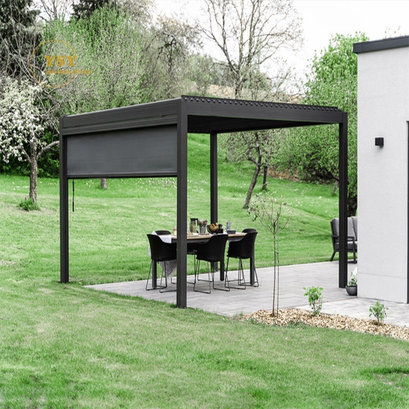 Pergola Louver Aluminium Outdoor Motorized Pergola Kts With Adjustable Rainproof Roof