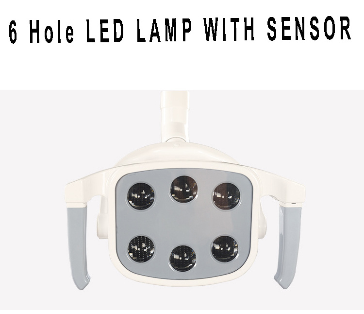 Hot Sale Dental Chair Low Price 6 Beads LED Sensor Light with Filter Ceramic Turning Spittoon Dentist Chair