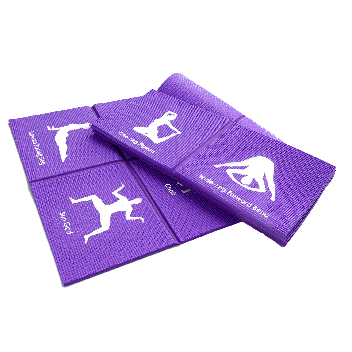 Best Selling PVC material 173X61cm 6mm purple Custom design foldable yoga mat wholesale for travel