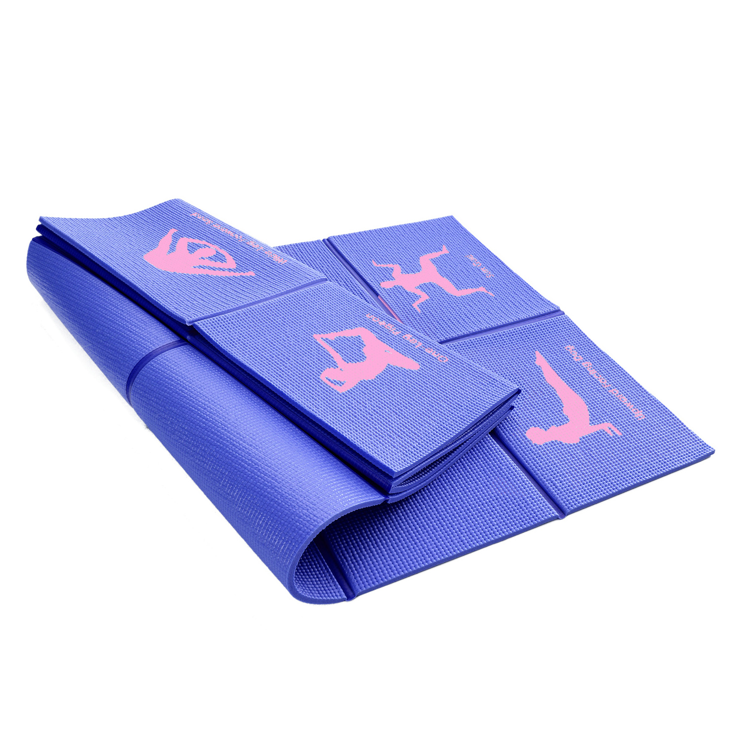 Best Selling PVC material 173X61cm 6mm purple Custom design foldable yoga mat wholesale for travel