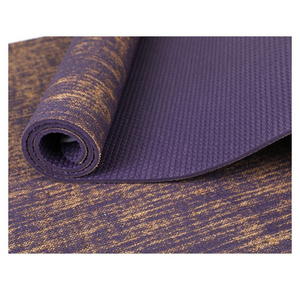 Yuanhua Factory Wholesale custom printed yoga mats eco friendly jute PVC yoga mats with logo