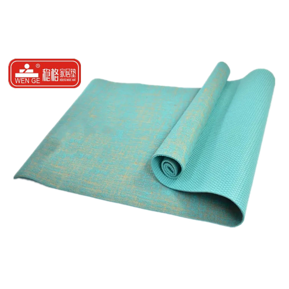 Yuanhua Factory Wholesale custom printed yoga mats eco friendly jute PVC yoga mats with logo