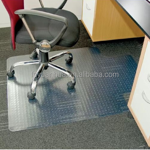 Anti-Slip Rolling Transparent Barber Gaming Office Hard Floor Protection PVC Chair Mat