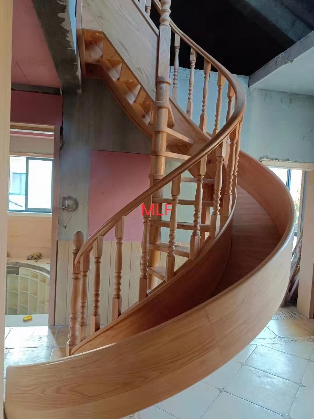 Popular modern wood spiral slide stairs for kids with low price and manufactory