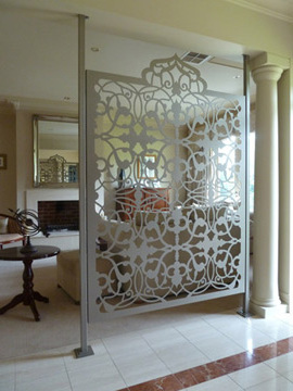 decorative outdoor laser cut wrought iron room divider