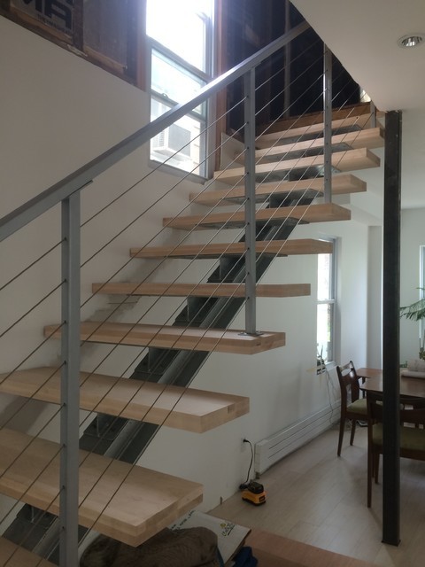 stainless steel glass attic ladder stairs