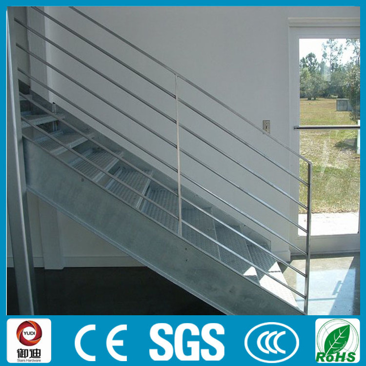 Prefabricated exterior used metal straight stair with anti-slip ladder