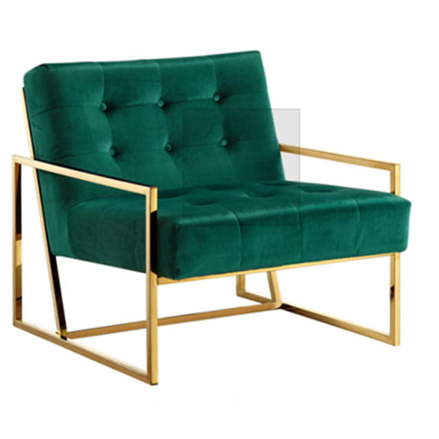 Arm Chair Leisure Armchair with Gold Plating Legs Modern leisure chair