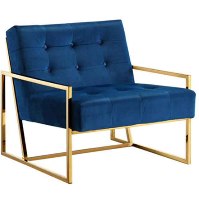 Arm Chair Leisure Armchair with Gold Plating Legs Modern leisure chair