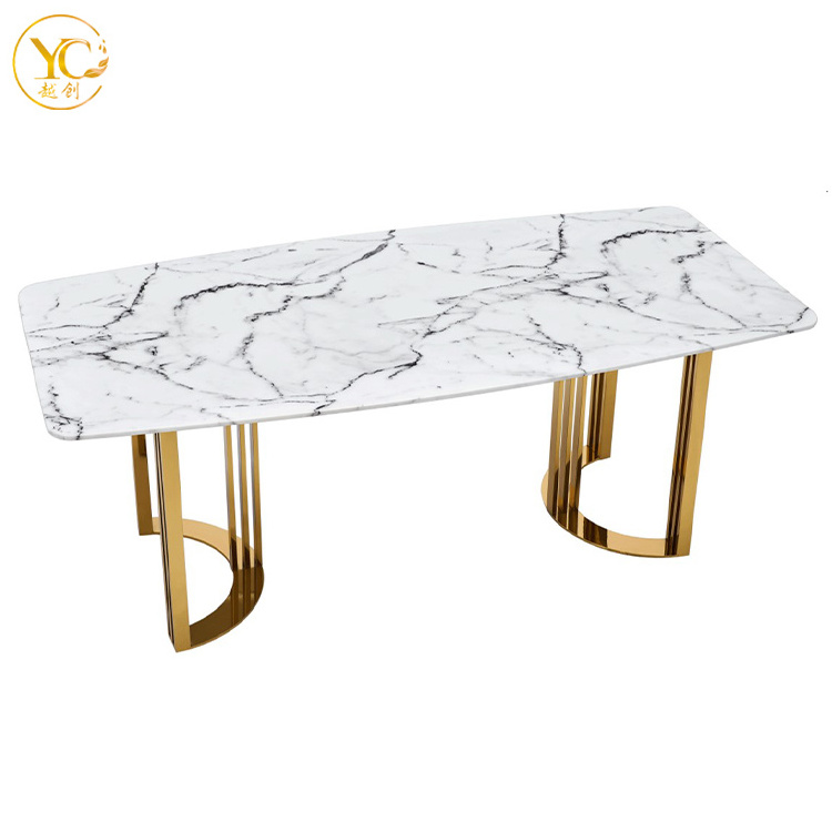 Excellent quality fire resistance restaurant dining table set marble top dining table