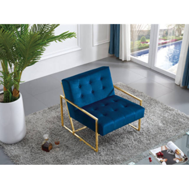 Arm Chair Leisure Armchair with Gold Plating Legs Modern leisure chair