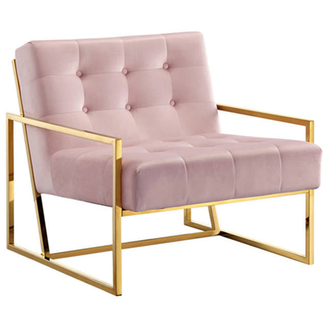 Arm Chair Leisure Armchair with Gold Plating Legs Modern leisure chair